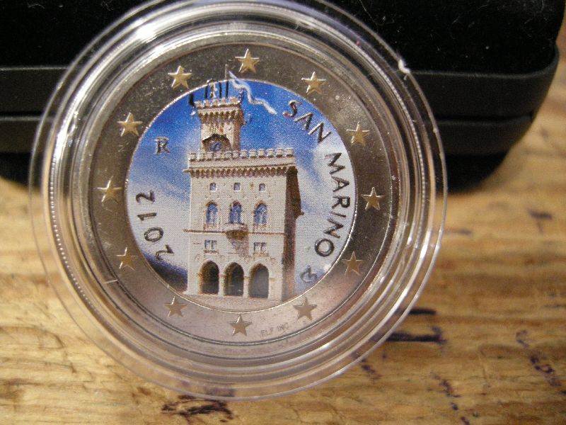 (afbeelding voor) 2 Euromunt SanMarino 2012 in kleur ( 2 )